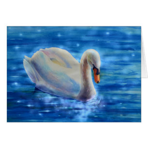 Peinture d'aquarelle blanche pour cygne