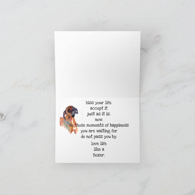 Peinture d'aquarelle Boxe inspiration#2 Carte de N (Intérieur)