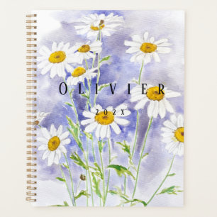Peinture d'aquarelle de fleur de marguerite blanch