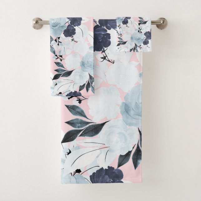 Peinture d'aquarelle florale bleu (En situation)