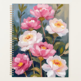 Peinture de bouquet de fleurs de pivoines roses