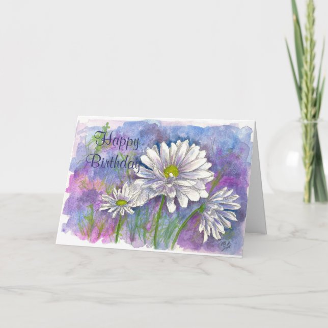 Peinture de bouquet de marguerite de carte (Devant)