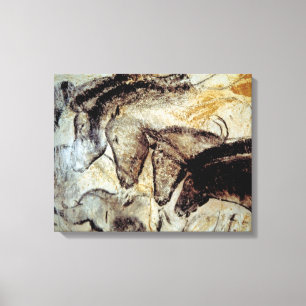 Peinture de caverne des chevaux sur la toile