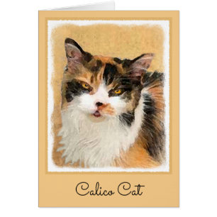 Peinture de chat Calico - Cute Original Cat Art
