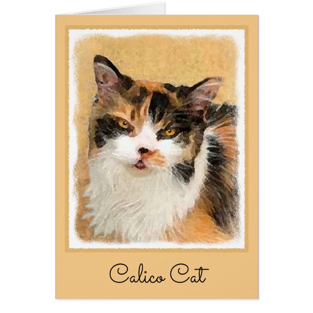 Peinture de chat Calico - Cute Original Cat Art (Devant)