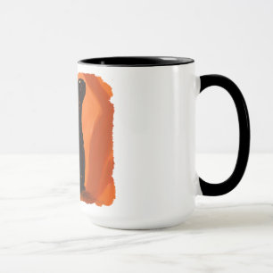 Peinture de chat noir, tasse