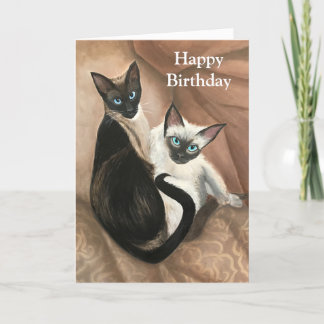 Peinture de chats Carte d'anniversaire avec Citati