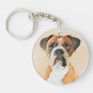 Peinture de chien Boxer originale non rognée, Art 