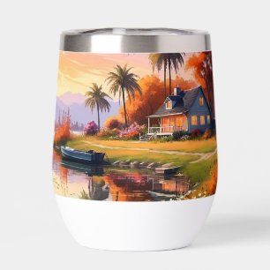 Peinture de coucher de soleil dans la nature avec