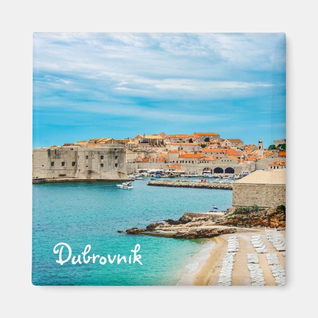 Peinture de Dubrovnik beach Magnet (Devant)