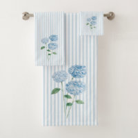 Peinture de Fleur d'Hortensia Bleu à Rayure Bleue