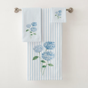 Peinture de Fleur d'Hortensia Bleu à Rayure Bleue