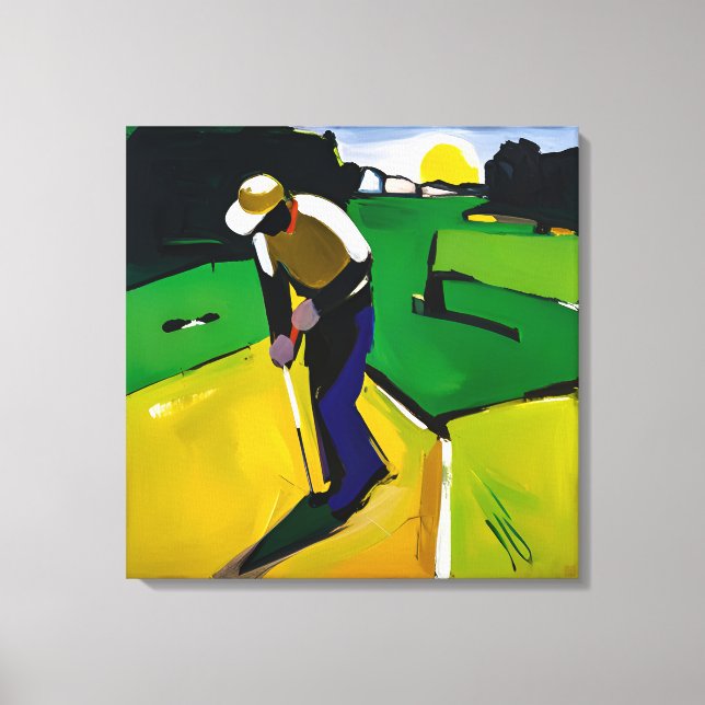 Peinture de Golfer - Impression de toile étirée (Recto)
