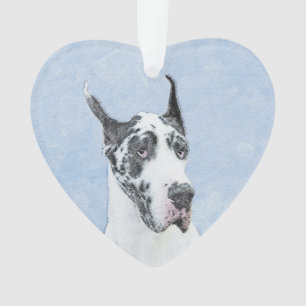Peinture de Great Dane (Arlequin) - Art original d