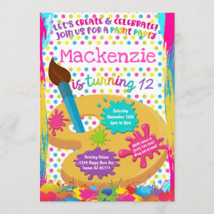Peinture de la fête de peinture Invitations d'anni