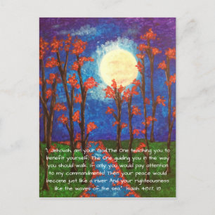 Peinture de lune~Paix comme une carte postale