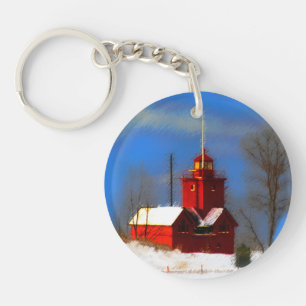 Peinture de phare rouge - Art original