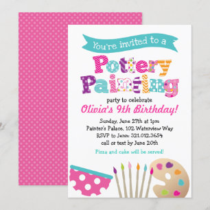 Peinture de poterie Art Party Invitation