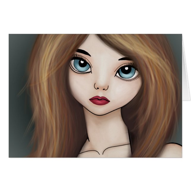 Peinture de poupée de fille d'Anime de Kawaii (Devant horizontal)