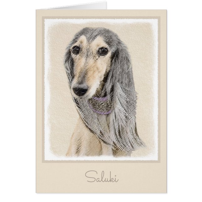 Peinture de Saluki (Faune) - Cute Original Chien A (Devant)