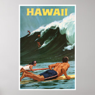 Peinture de surf à Hawaï Impression d'art hawaïen