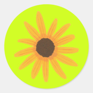 Peinture de tournesol jaune Stickers de néon vert