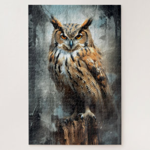 Peinture d'encre d'un puzzle de chouette