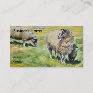 Peinture des moutons et des agneaux Cartes de visi