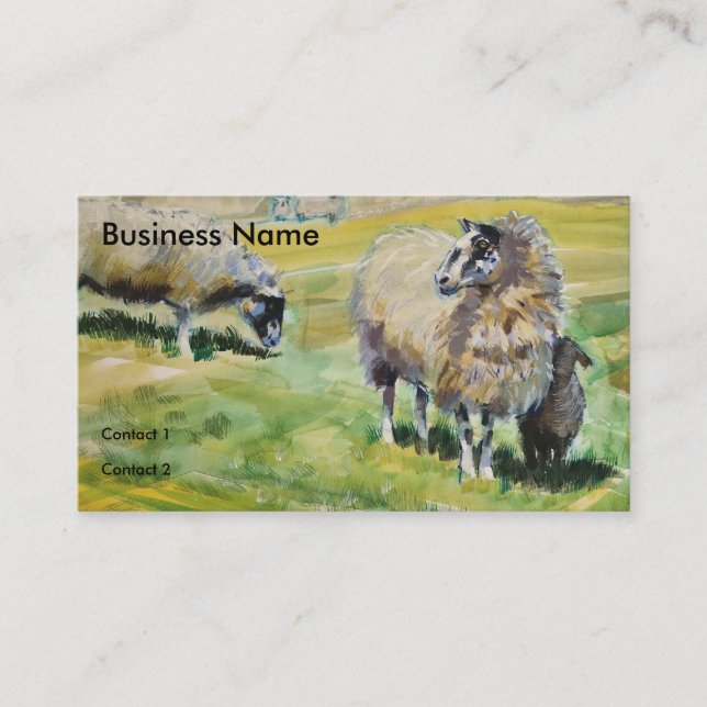 Peinture des moutons et des agneaux Cartes de visi (Devant)
