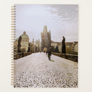 Peinture du pont Charles à Prague au lever du sole