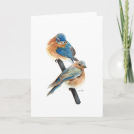 Peinture en couple de Bluebird Joyeux anniversaire