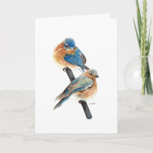 Peinture en couple de Bluebird Joyeux anniversaire