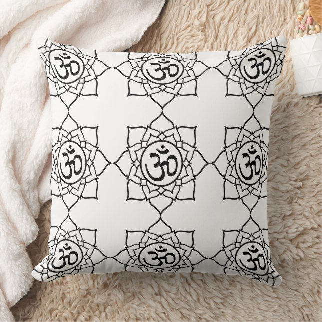 Peinture en tissu Coussin de Yoga Mandala noir bla (Couverture)