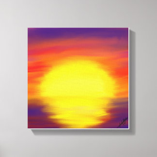 Peinture en toile de coucher de soleil
