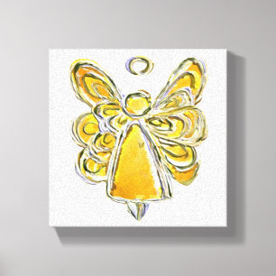Peinture en toile enveloppée de l'Ange Gardien Jau