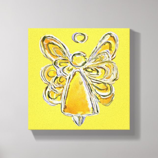 Peinture en toile enveloppée de l'Ange Gardien Jau (Recto)