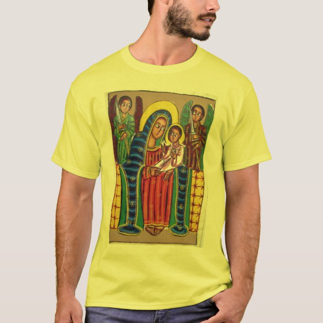 Peinture éthiopienne d'église - T-shirt noir de (Devant)