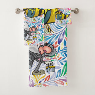 Peinture florale de serviettes de bain