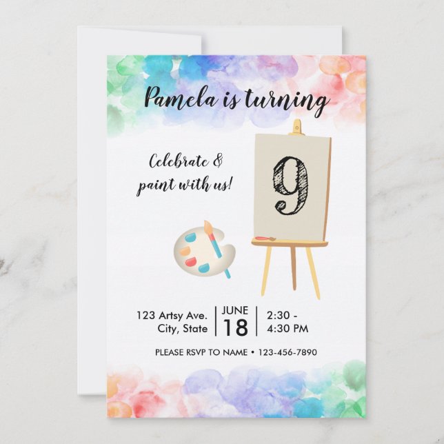 Peinture Invitation Anniversaire (Devant)