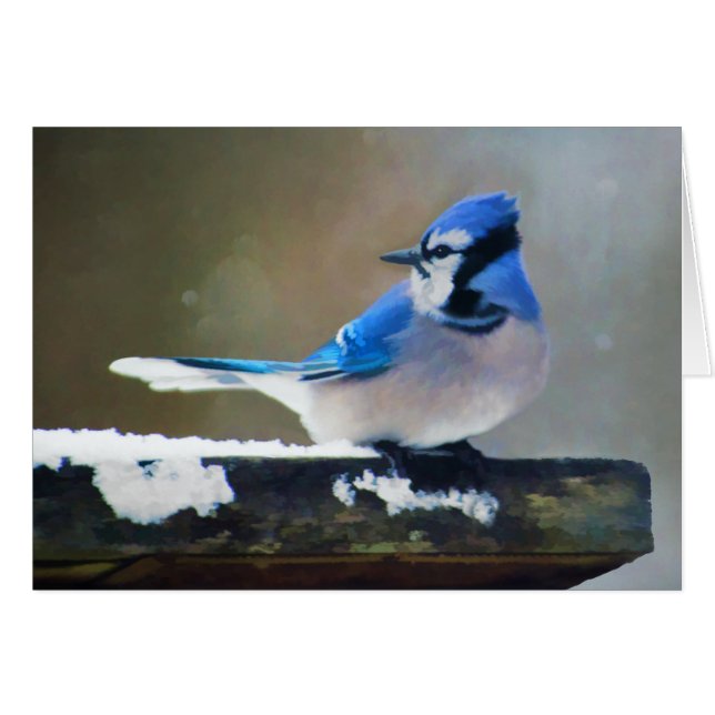 Peinture Jay Bleu - Art Oiseau Original (Devant horizontal)