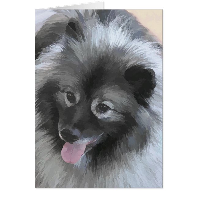 Peinture Keeshond Bailey - Cute Original Chien Art (Devant)