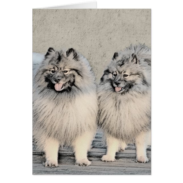 Peinture Keeshond Brothers - Art Chien original (Devant)