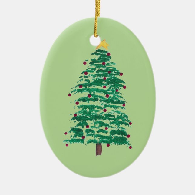 Peinture lâche d'arbre de Noël, ornements (Devant)