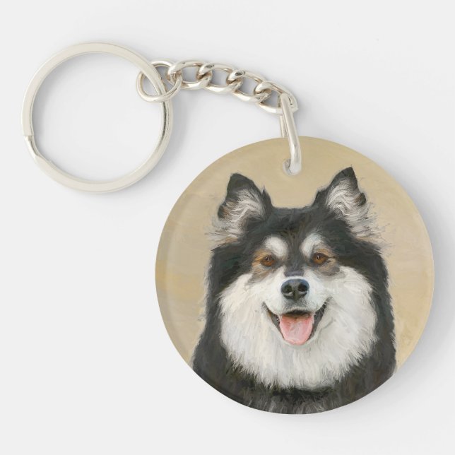 Peinture Lapphund Finlandaise - Joli art original  (Devant)