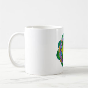 Peinture Mandala verte classique Mug blanc