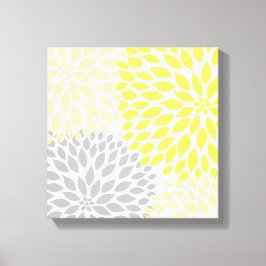 Peinture murale en toile Carré jaune et gris