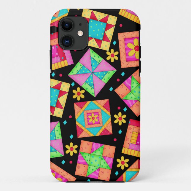 Peinture noire Quilt Art iPhone 5 Coque (Dos)