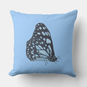 Peinture Papillon noir Spots bleus Coussins person