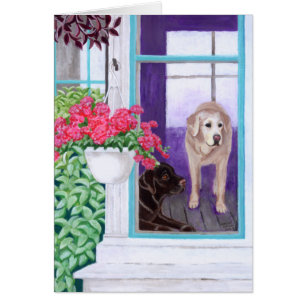 Peinture paresseuse de Labradors d'après-midi