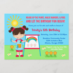 Peinture Party Arts et artisanat Invitation d'anni